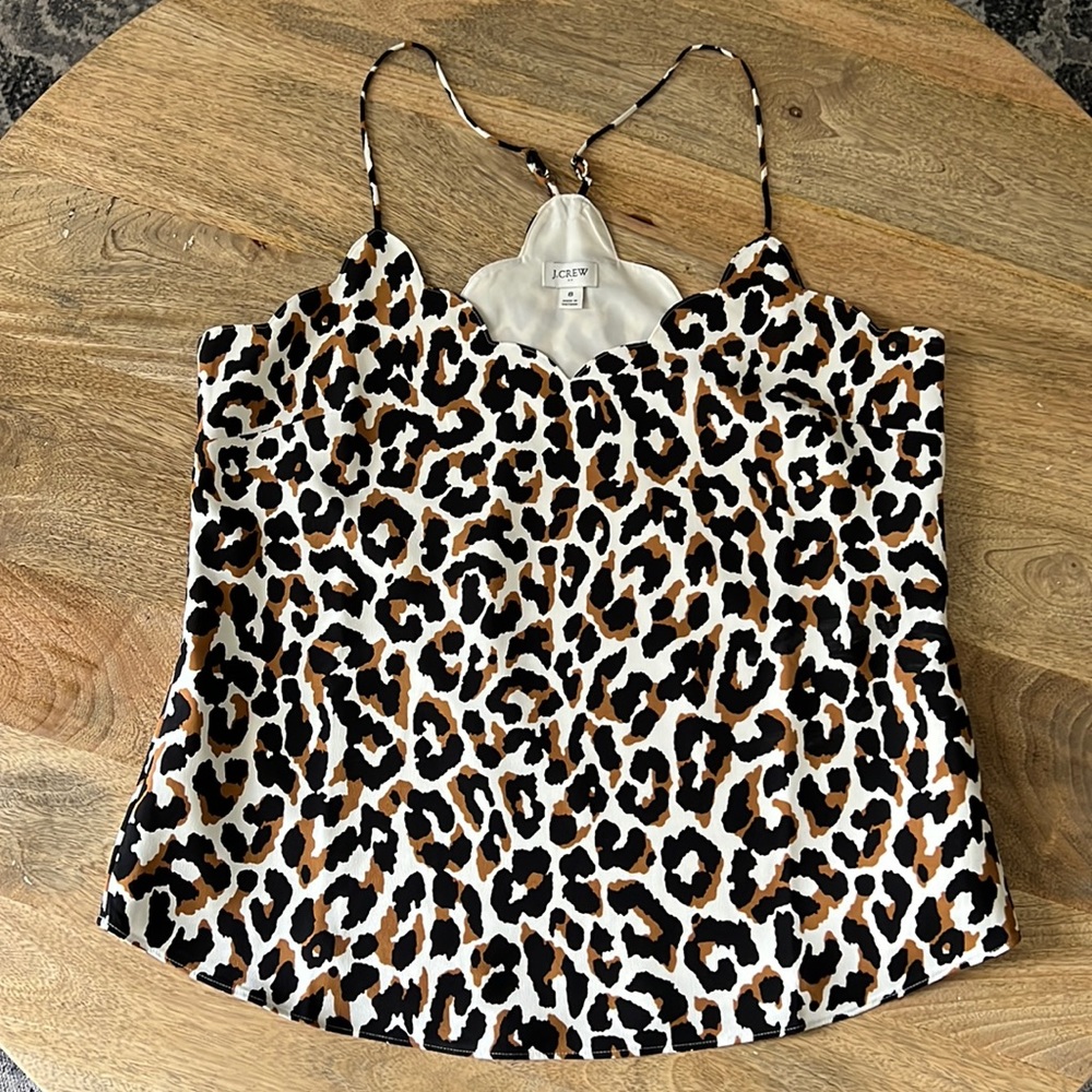 J. Crew scalloped spaghetti strap top, Size 8, work once, lined